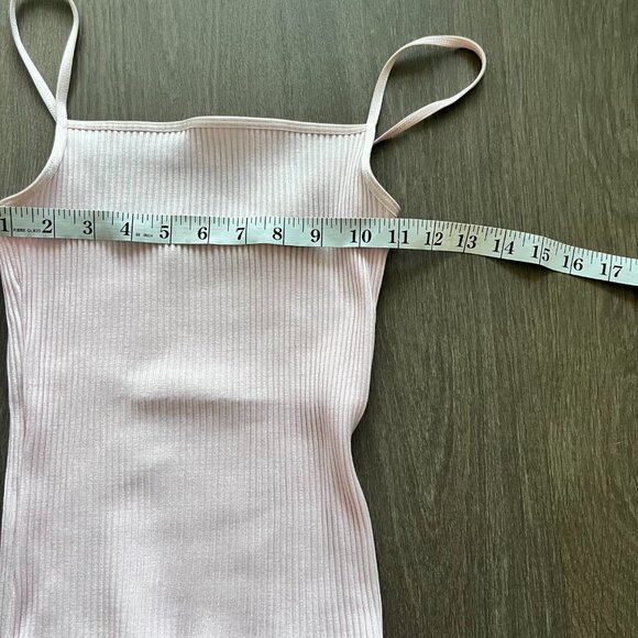 BNWOT Wilfred Square-Neck Pastel Pink Knit Tank Top with Spaghetti Straps - Picture 4 of 8